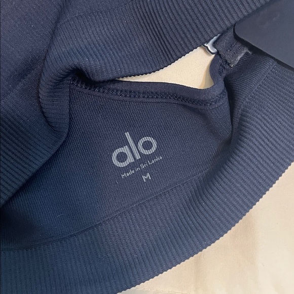 ALO Yoga Navy Racerback Ribbed Bra - Picture 4 of 4